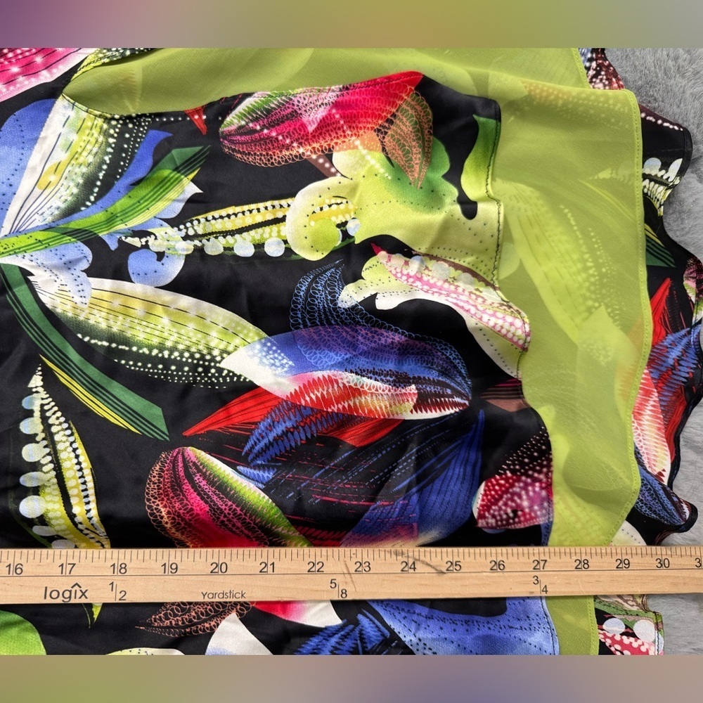 Vintage Cache Silk Floral Halter Dress Size 2 Maximalist Resortwear 2000s - Picture 16 of 16